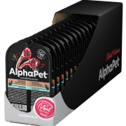 AlphaPet Superpremium влажный корм для взрослых кошек с чувствительным пищеварением ягненок и брусника мясные кусочки в соусе