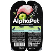 AlphaPet Superpremium влажный корм для собак с чувствительным пищеварением кролик и яблоко мясные кусочки в соусе