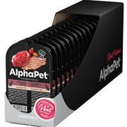 AlphaPet Superpremium влажный полнорационный корм для взрослых собак паштет с говядиной
