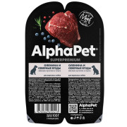 AlphaPet Superpremium влажный полнорационный корм для взрослых собак с олениной и северными ягодами в соусе