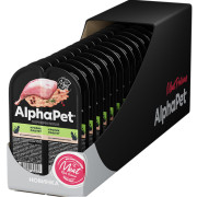 AlphaPet Superpremium влажный полнорационный корм для взрослых стерилизованных кошек паштет с кроликом