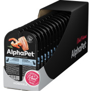 AlphaPet Superpremium влажный полнорационный корм для взрослых стерилизованных кошек с анчоусами и креветками в соусе