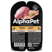 AlphaPet Superpremium влажный полнорационный корм для котят, беременных и кормящих кошек паштет с индейкой