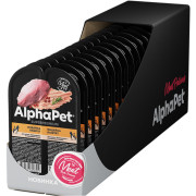AlphaPet Superpremium влажный полнорационный корм для котят, беременных и кормящих кошек паштет с индейкой