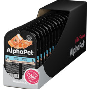 AlphaPet Superpremium влажный полнорационный корм для щенков, беременных и кормящих собак паштет с лососем