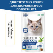 PERFECT FIT Oral Care лакомство для здоровья зубов и полости рта с курицей и добавлением мяты для кошек