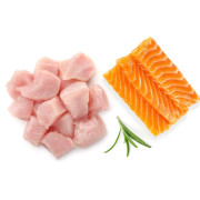 Grandorf FRESH Chicken with salmon in jelly для кошек всех возрастов с нормальной активностью, чувствительным пищеварением или склонных к аллергии, филе куриной грудки с филе лосося в желе