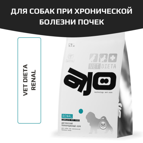 AJO Vet Dieta Renal Диета корм сухой для собак при хронической болезни почек