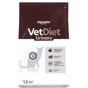 AlphaPet VetDiet Urinary сухой полнорационный диетический корм для взрослых кошек и котов, рекомендованный при заболеваниях нижних отделов мочевыводящих путей