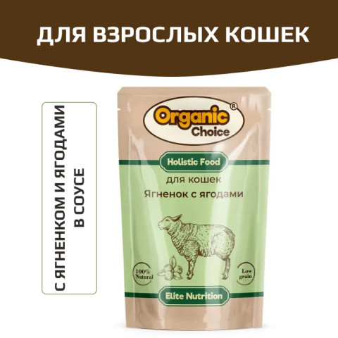 Organic Сhoice влажный корм для кошек с ягненком и ягодами в соусе