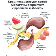 AlphaPet Superpremium крем-лакомство для кошек с кроликом и яблоком