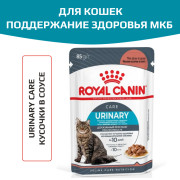 Royal Canin Urinary Care корм влажный для взрослых кошек, рекомендуется для поддержания здоровья мочевыделительной системы, мелкие кусочки в соусе