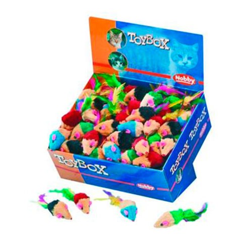Nobby игрушка для кошек Мышка с перьями 5,0см дисплей