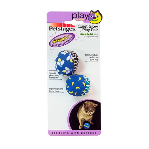 Petstages игрушка для кошек "Мяч" текстиль диаметр 4см 2шт в упаковке