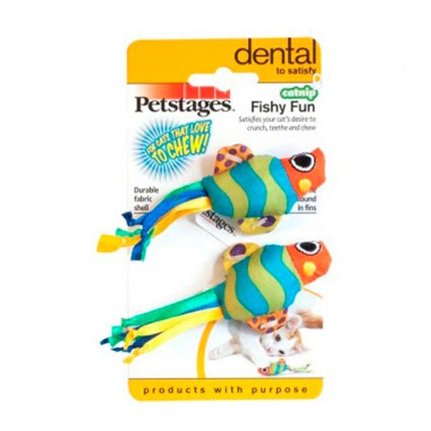 Petstages игрушка для кошек "Рыбки с кошачьей мятой" 9см 2шт