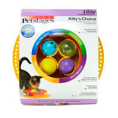 Petstages игрушка для кошек "Трек Kitty's choice" с 4-мясменными мячиками диаметр основания 21см