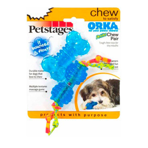 Petstages набор из двух игрушек для собак мелких пород "ОРКА косточка + гантеля" 7см ультра-мини