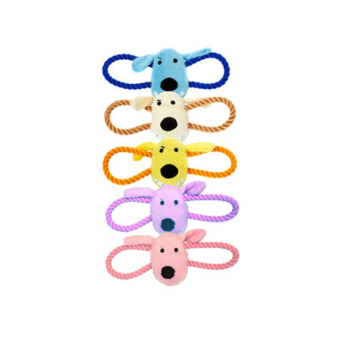 V.I.Pet игрушка LOOFA "Морда собаки с канатами" с лающим со звуком 33см