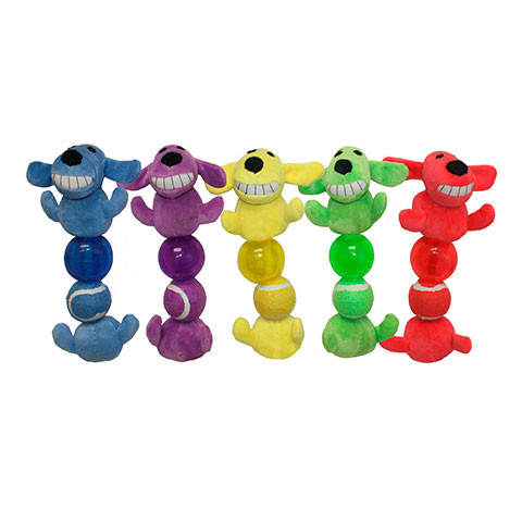 V.I.Pet игрушка LOOFA "Собака-гусеница" 2 пищалки 25см