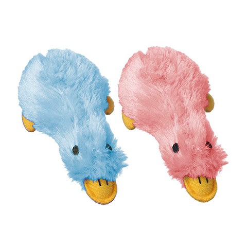 V.I.Pet игрушка LOOFA меховая "Утка цветная малая" с пищалкой 12см