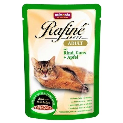 Animonda Rafine Soupe Adult паучи для кошек коктейль из говядины, мяса гуся и яблок