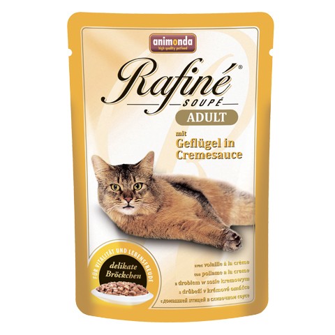 Animonda Rafine Soupe Adult паучи для кошек коктейль из мяса домашней птицы в сливочном соусе