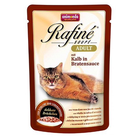 Animonda Rafine Soupe Adult паучи для кошек коктейль из телятины в жареном соусе