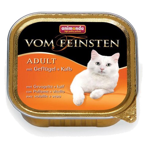 Animonda Vom Feinsten Adult консервы для кошек с домашней птицей и телятной