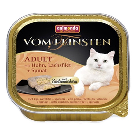 Animonda Vom Feinsten Adult меню консервы для взрослых кошек курица, лосось и шпинат