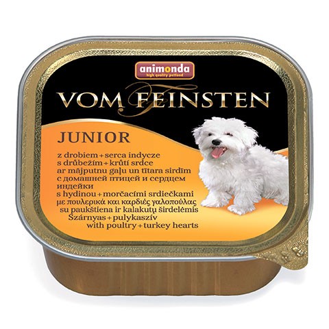 Animonda Vom Feinsten Junior консервы для щенков с мясом домашней птицы и сердцем индейки