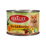 Berkly-Cat консервы для кошек утка с лесными ягодами №3