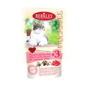 Berkly-Cat фрикассе консервы для кошек птица с куриными сердечками кусочки в желе пауч