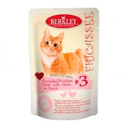 Berkly-Cat фрикассе консервы для кошек утка с кусочками курицы и травами в соусе №3