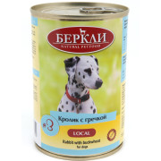 Berkly-Dog консервы для щенков и собак всех пород кролик с гречкой