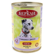 Berkly-Dog консервы для щенков и собак всех пород говядина с рисом