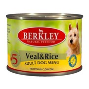 Berkly-Dog консервы для собак телятина с рисом №5