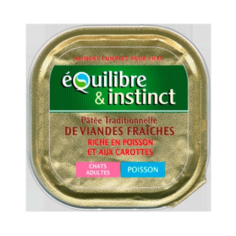 Equilibre & Instinct консервы для кошек паштет из белой рыбы с морковью (ламистер)