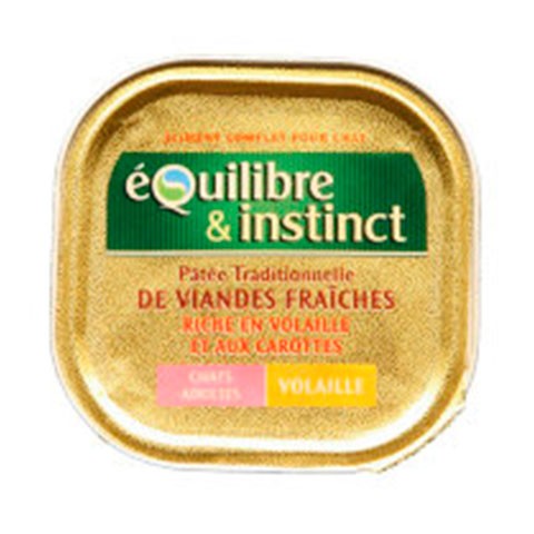 Equilibre & Instinct консервы для кошек паштет из домашней птицы с морковью