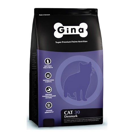 Gina Denmark Cat-30 корм полнорационный сухой для взрослых кошек