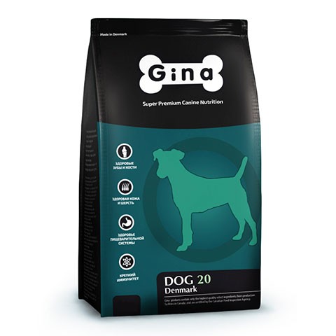 Gina Denmark Dog-20 корм полнорационный сухой для собак старше 7 лет