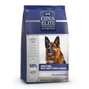 Gina Elite GF Dog корм беззерновой сухой для взрослых собак собак с уткой, бататом и апельсином