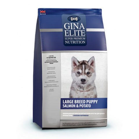 Gina Elite Large Puppy Salmon&Potato корм сухой для щенков крупных пород лосось/батат