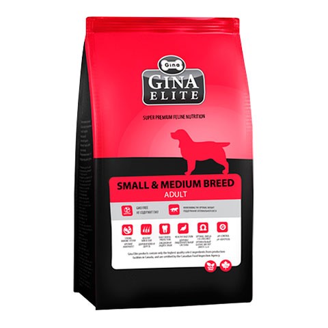 Gina Elite Small Dog корм сухой для собак мелких пород и средних пород до 7 лет