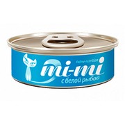 Mi-Mi консервы для кошек и котят кусочки тунца с белой рыбой в желе