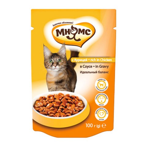 Мнямс паучи для кошек с курицей в соусе