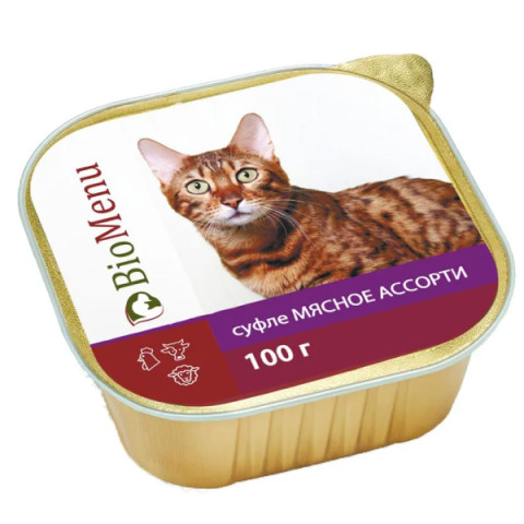 BioMenu консервы для кошек суфле мясное ассорти