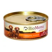 BioMenu Adult консервы для собак говядина/ягненок 95%-мясо