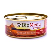 BioMenu Kitten консервы для котят паштет мясное ассорти 95%-мясо