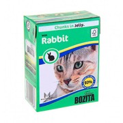 BOZITA консервы для кошек кусочки в желе кролик