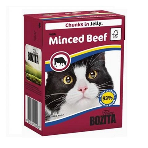 BOZITA консервы для кошек кусочки в желе рубленая говядина